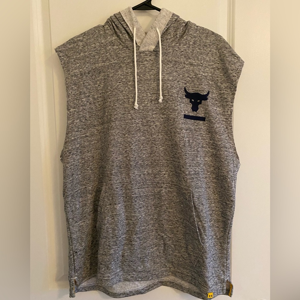 Project Rock no sleeve sweatshirt by Under Armor.